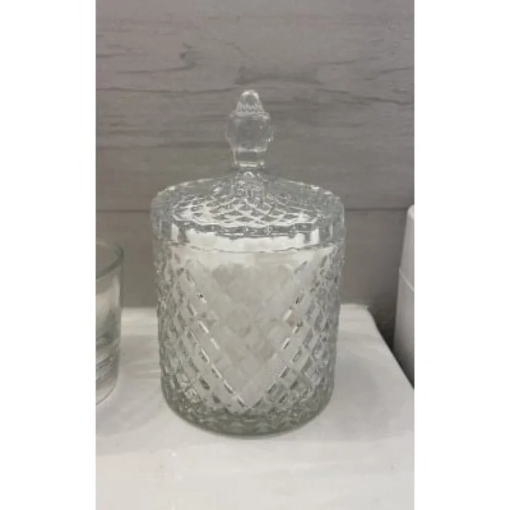 Colorful Home Decorative Jar Qtips Holder Dispenser Glass Storage Container